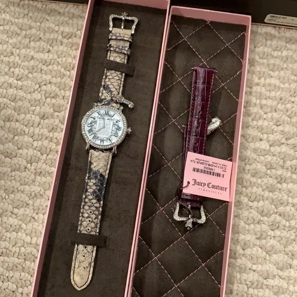 Juicy Couture RARE Fairytale Watch & Extra Watch Bands Juicy Couture Leather Wristwatches for sale | eBay main image 4